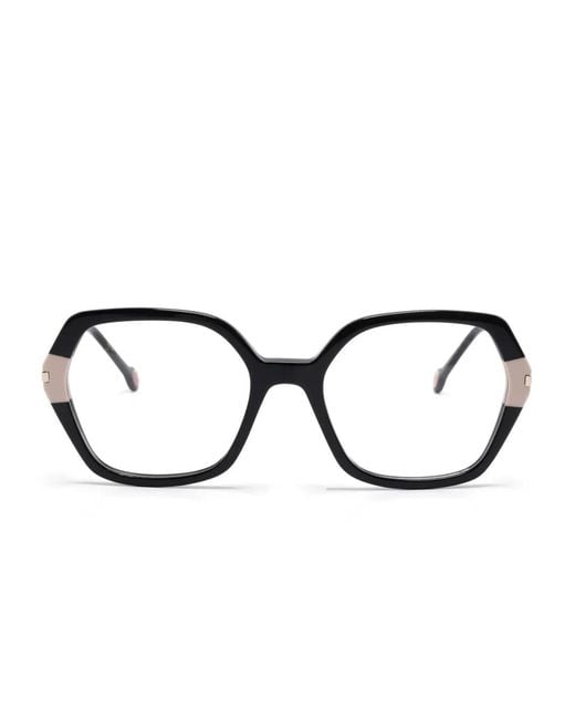 Carolina Herrera Black Geometric-Frames Glasses