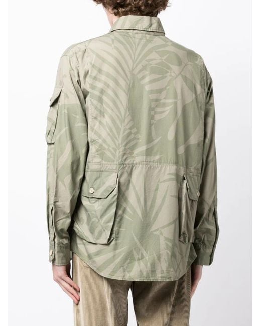 Engineered Garments Green Camouflage-print Shirt Jacket for men