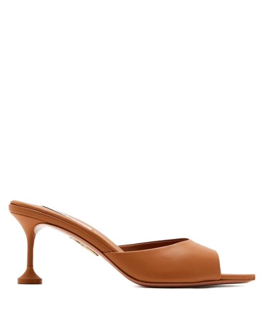 Aquazzura Brown 65Mm Bisous Pointed-Toe Stiletto Mules