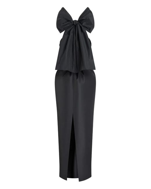 Patou Black Recycled Faille Dress