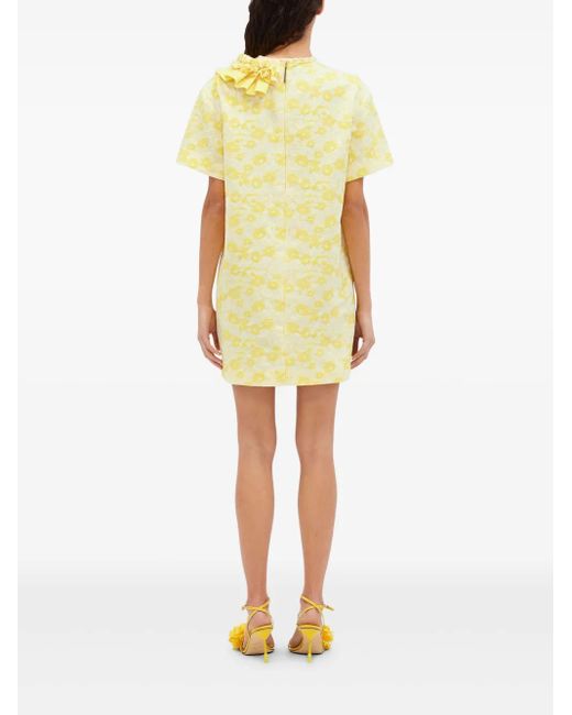 MSGM Yellow Kleid Mit Blumen-Print