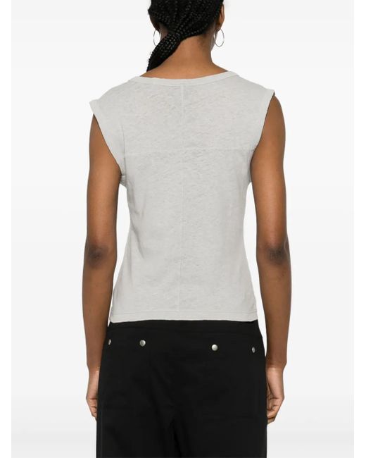 Thom Krom White Riibed Mélange Top