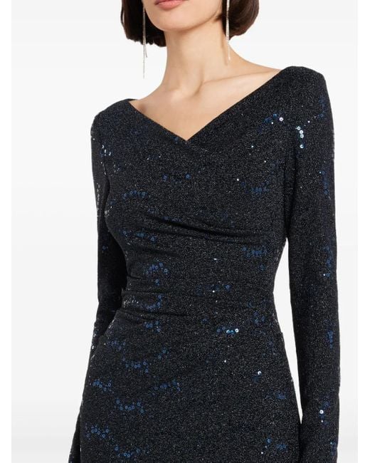 Talbot Runhof Black Sequin-Embellished Maxi Dress