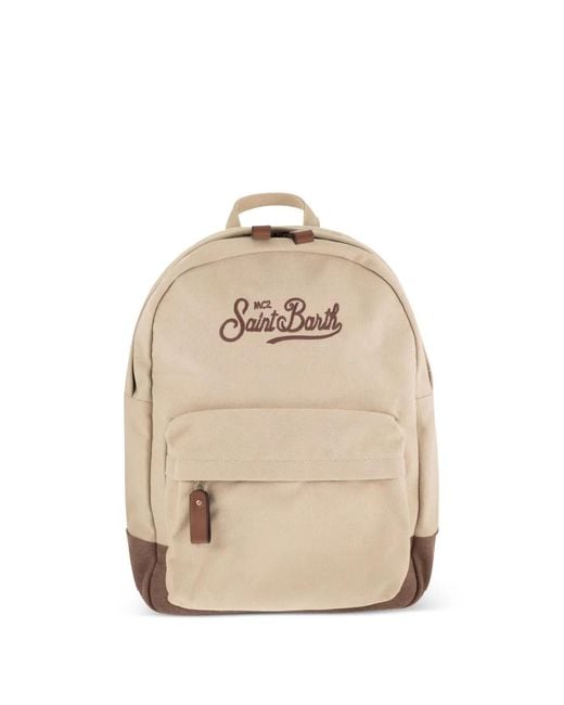 Mc2 Saint Barth Natural Embroidered-Logo Backpack for men