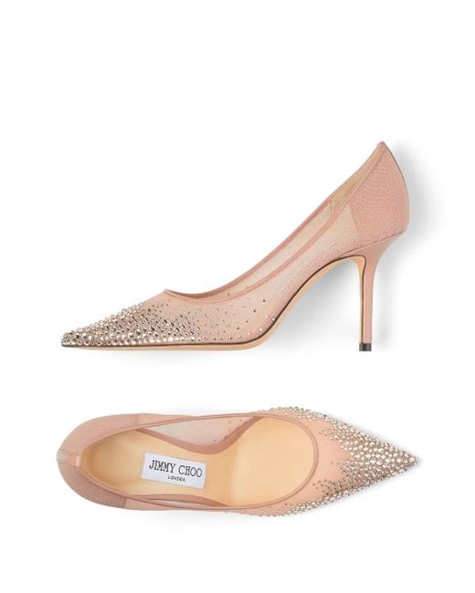 Jimmy Choo Pink Love 85Mm Crystal-Embellished Pumps
