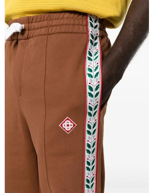 Casablanca Brown Logo-Patch Organic Cotton Track Pants for men