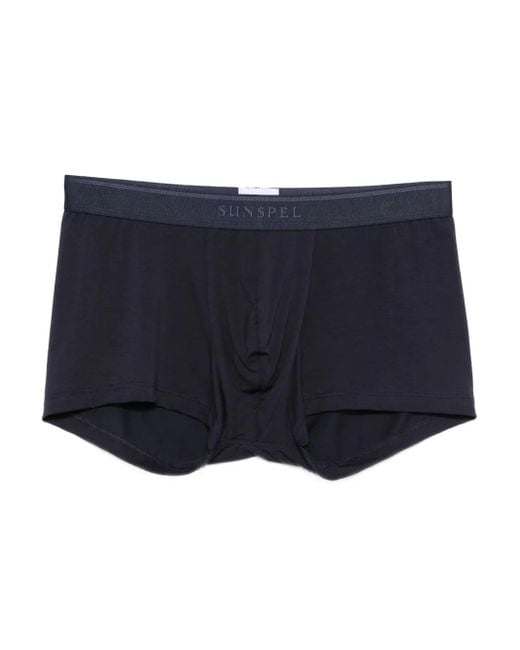 Bóxeres con logo Sunspel de hombre de color Blue