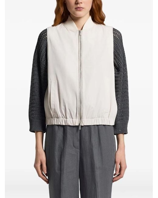 Peserico Gray Elasticated-Hem Gilet