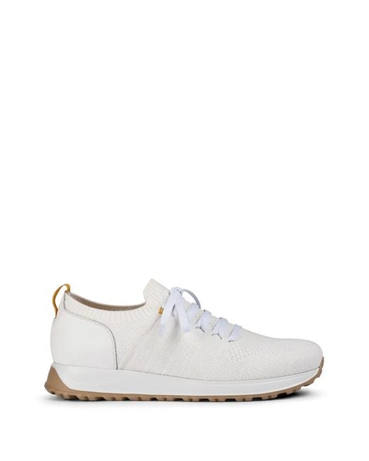 Doucal's White Leather Technical Fabric Sneakers for men