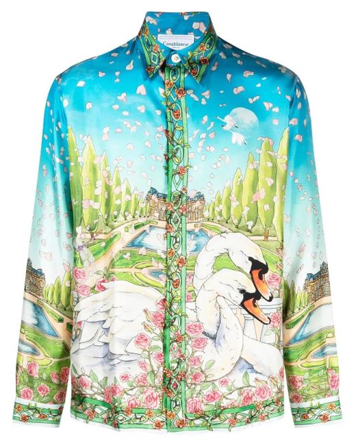 Chemise En Soie À Imprimé Dream House Casablanca pour homme en coloris Multicolor