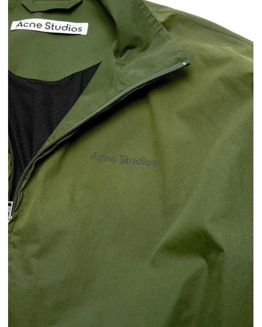 Acne Green Washed Logo Jacket for men