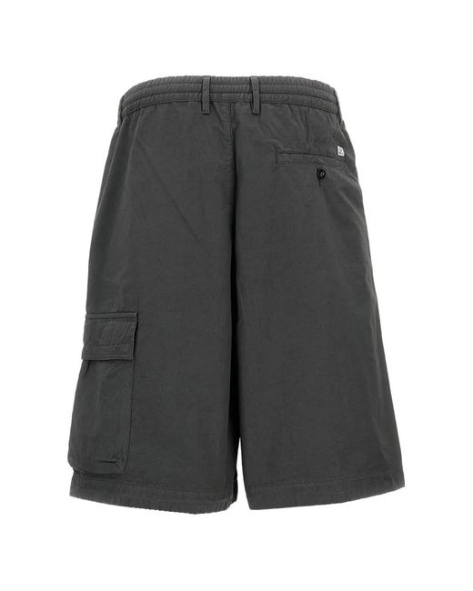 C P Company Gray Button-Fastening Cargo Shorts for men