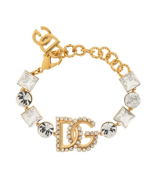 Bracelet À Plaque Logo Dolce & Gabbana en coloris Metallic