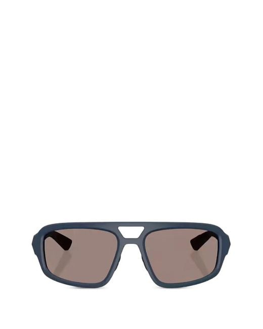 Prada Linea Rossa Gray Lunettes De Soleil À Monture Rectangulaire for men