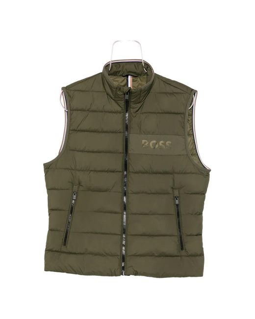 Boss Green Quilted Logo-Print Gilet for men