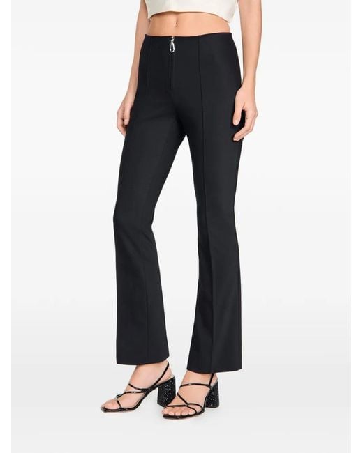 Sandro Blue Pleat And Zip Trousers
