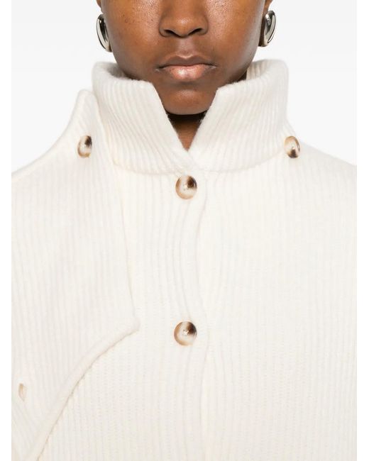 Viktoria Chan White Button Patch Pocket Cardigan