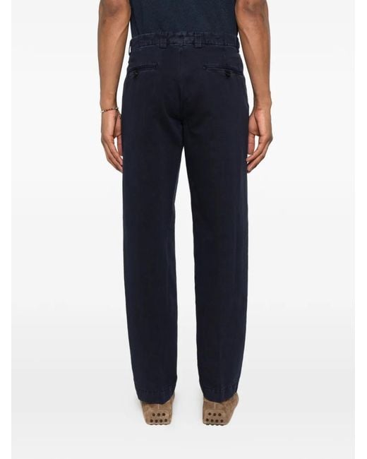 Berwich Blue Buttoned Trousers for men