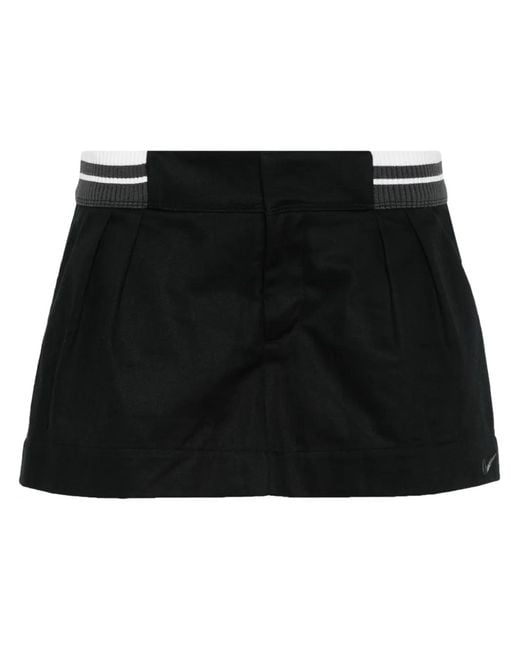 Nike Black Swoosh Twill Mini Skirt