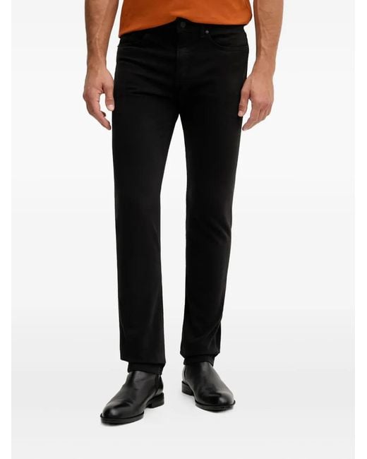 Boss Black Logo-Patch Slim Trousers for men
