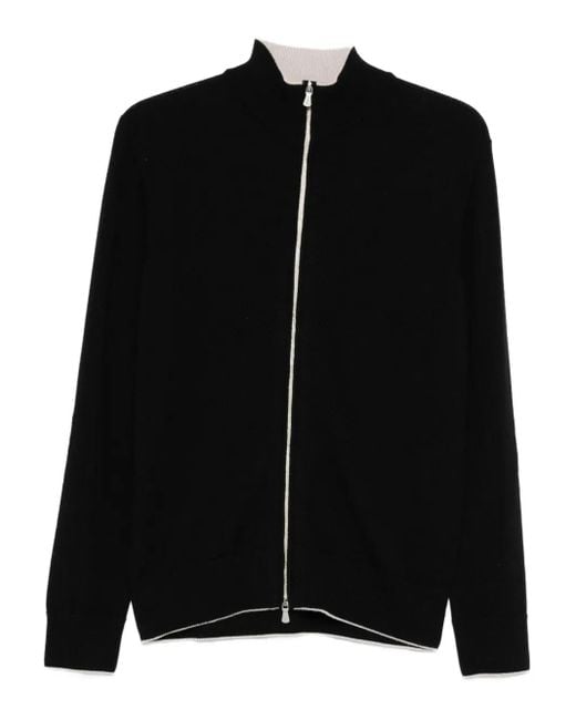 メンズ Eleventy ジップアップ ハイネック カーディガン Black