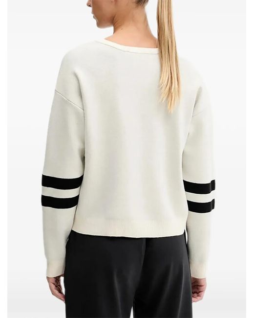 DKNY White Stripes Logo Knitted Top