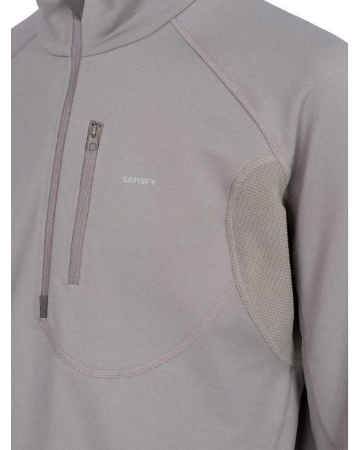 Satisfy Gray Half-Zip Sweatshirt for men