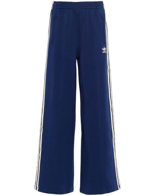 Adidas Blue 3-stripes Wide-leg Track Pants