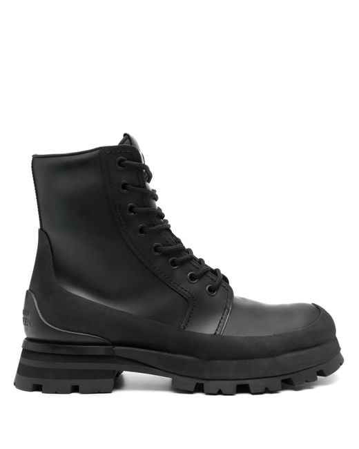 McQueen Black Flat Shoes for men