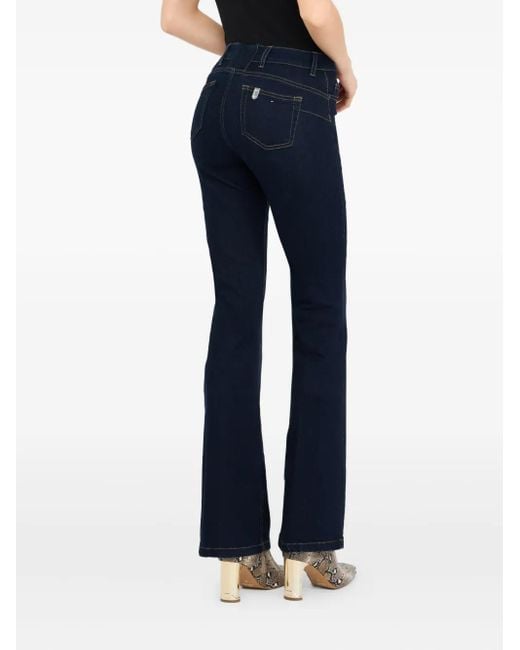 Liu Jo Cotton Flared Jeans in het Blue