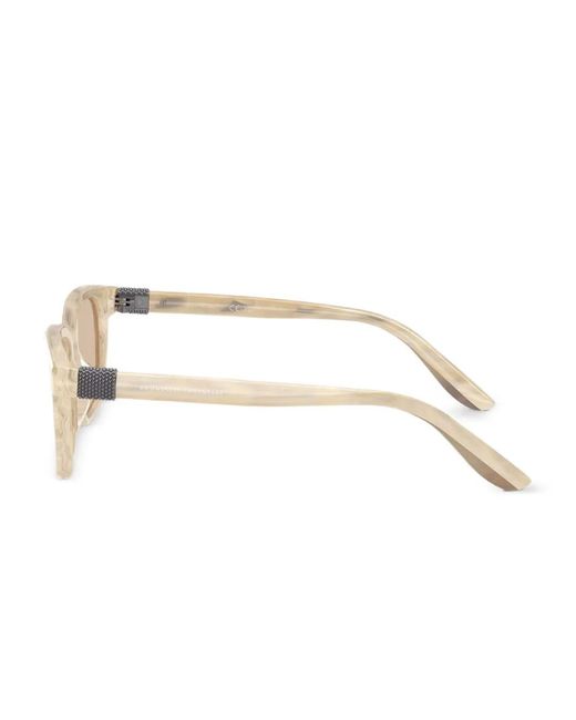 Brunello Cucinelli Natural Square-Frame Sunglasses