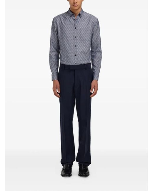 Ferragamo Blue Monogram Shirt for men