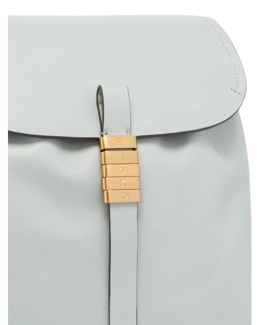 Pinko Gray Medium Saddle Backpack