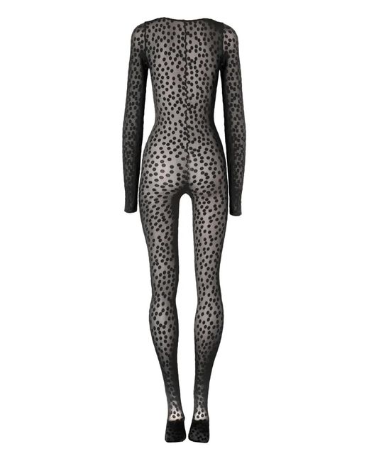 Wolford Black Polka Dot Catsuit