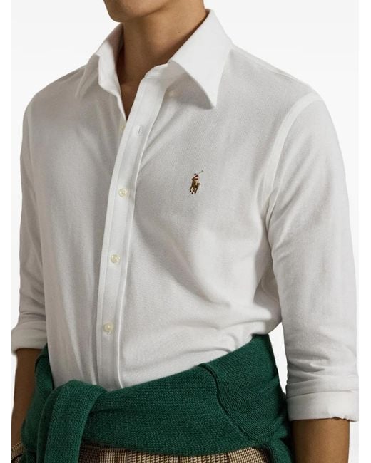 Polo Ralph Lauren White Button Down Long Sleeve Shirt for men