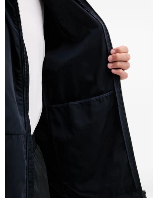 EA7 Blue Logo-Print Hooded Jacket for men