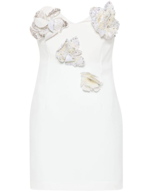 Amen White Floral-appliqué Dress