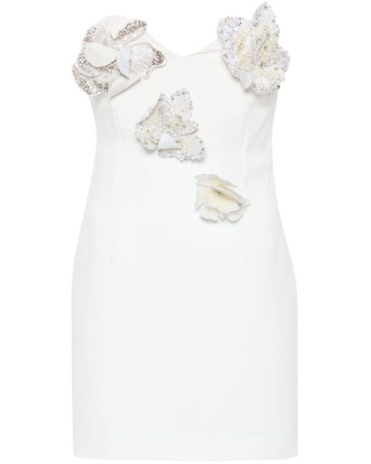 Amen Jurk Met Bloemenpatch in het White