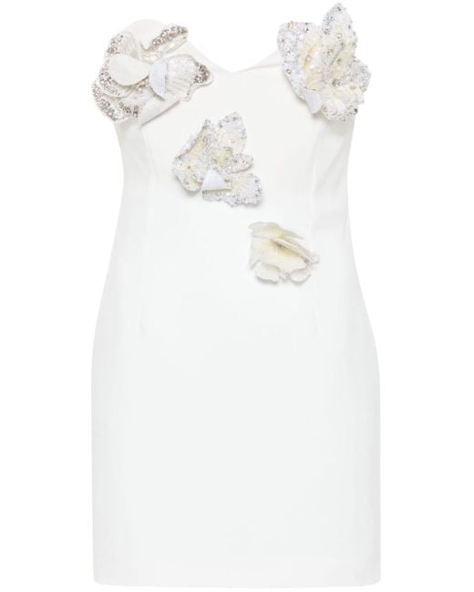 Amen White Floral-appliqué Dress