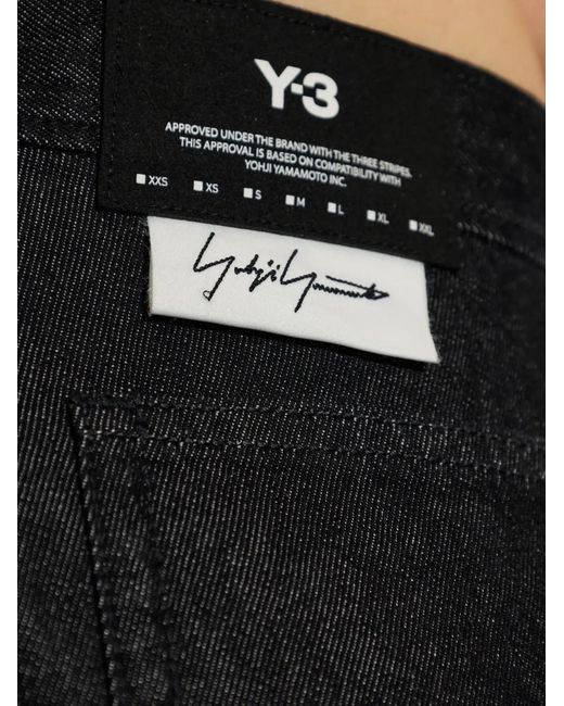 Y-3 Black X Yohji Yamamoto Button-Detail Wide-Leg Jeans