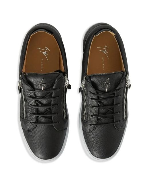 Giuseppe Zanotti Black Frankie Double-Zip Low-Top Sneakers for men