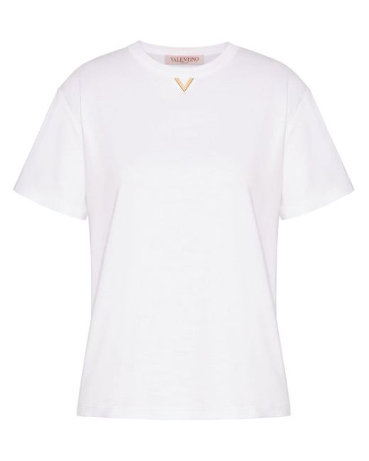 Valentino Garavani White Vgold Cotton T-shirt