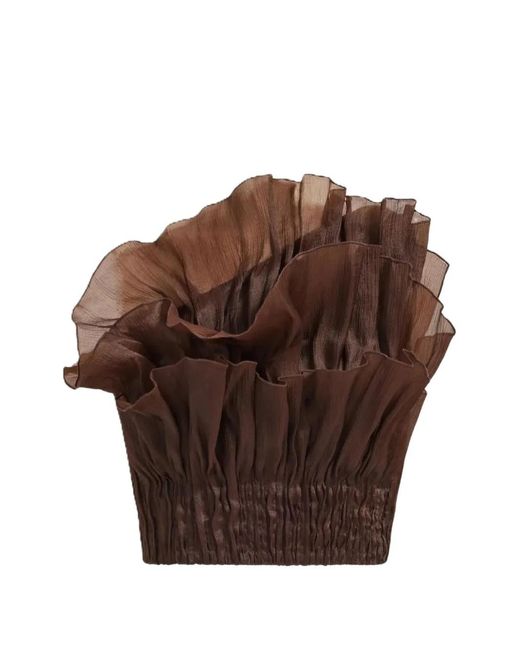 Aje. Brown Leigh Layered Fan Top
