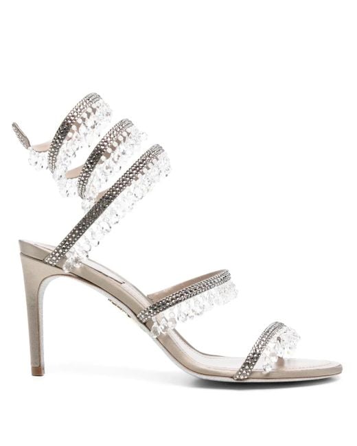 Rene Caovilla White 90Mm Chandelier Sandals