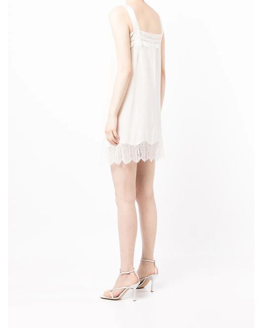 Shiatzy Chen White Lace-Panelled Mini Dress