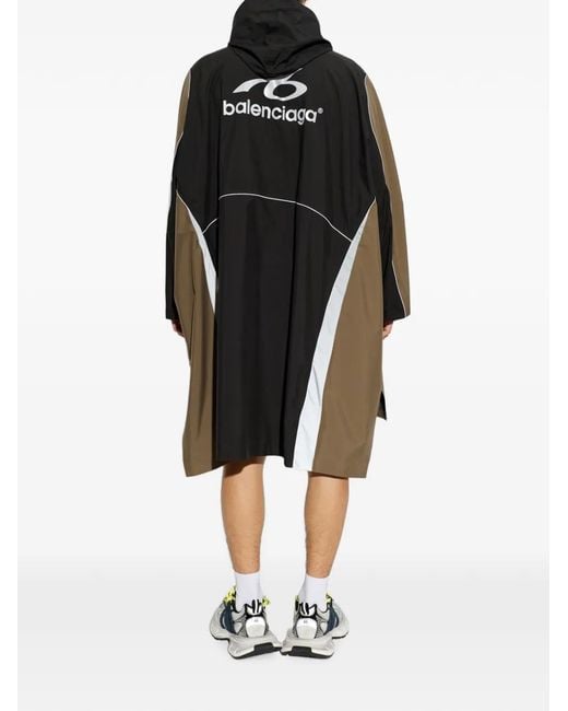 Balenciaga Black Logo-Print Colour-Block Hoodie for men