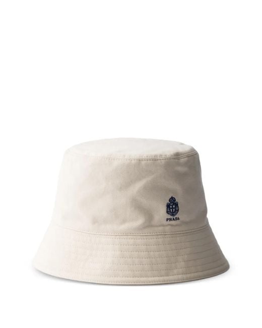 Prada Natural Old Gabardine Bucket Hat for men