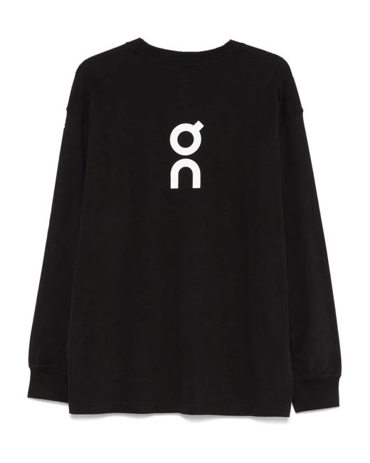 On Shoes Black Long Sleeve T-Shirt for men