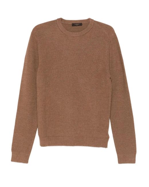 Zanone Brown Crew-Neck Sweater for men