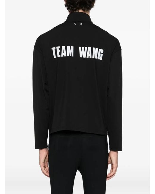TEAM WANG design Black Logo-Printed Track Performance Jacket